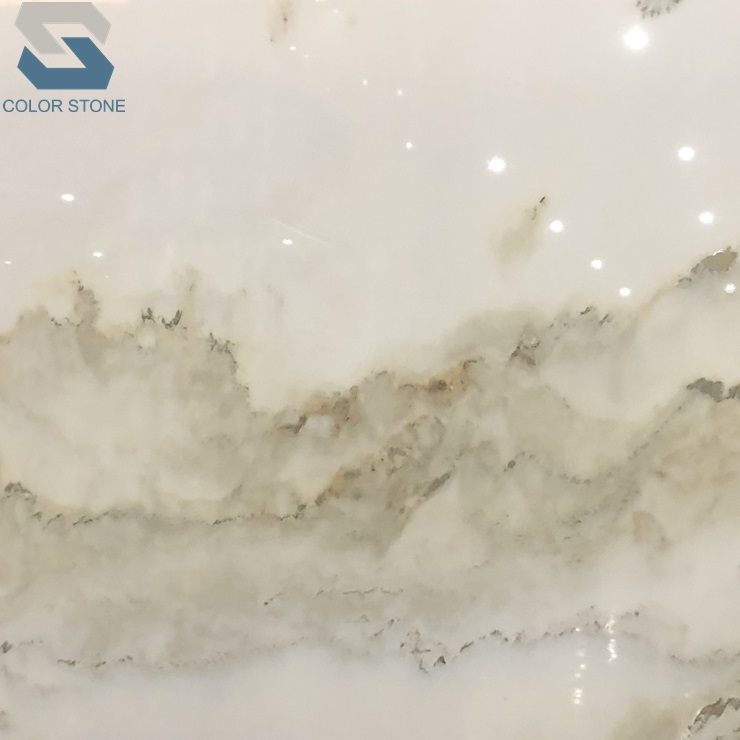 Landscape painting white marble