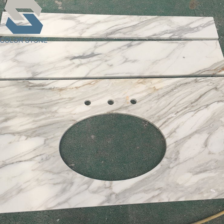 Calacatta white marble vanity tops