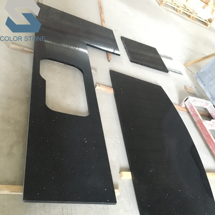 D904 Black Crystal Quartz Countertop